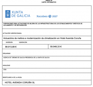 Cartel informativo (Anexo VII) - HOTEL AVENIDA CORUÑ